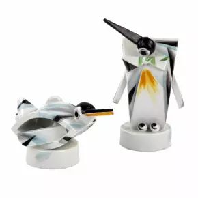 A pair of Meissen porcelain penguins, Art Deco style. 
