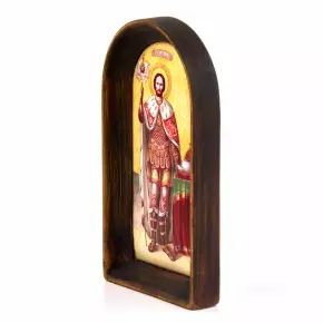 Icon of the Holy Blessed Prince Alexander Nevsky on porcelain. 
