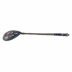 Russian silver and cloisonne enamel spoon. Moscow. 1908-1917.