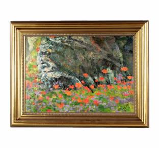 Painting “Crimea. Poppies in stones. " V.A. Polyakov 
