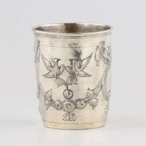 Russian silver vodka cup 1791.