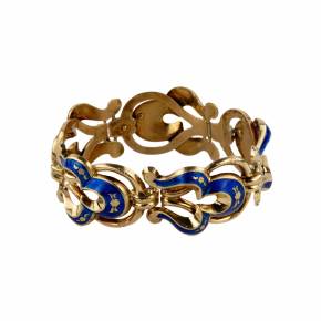 Gold bracelet with 56 assay enamels. Royal Russia. 19th century. 
