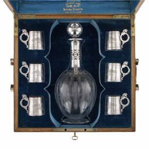 Vintage set for vodka of Imperial Russia. 1880 