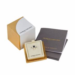 Золотое кольцо Giorgio Visconti, с черным и белыми бриллиантами.