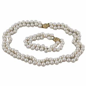 Pearl set. Bracelet, necklace.