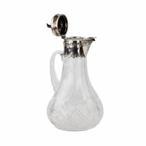 French crystal jug with silver. 