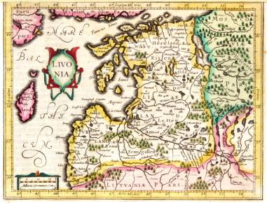 G. Mercator. Carte de Livonie 1600 