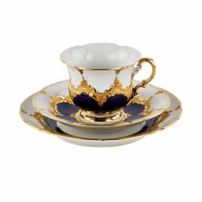 Cup with saucer and dessert plate. Meissen. 