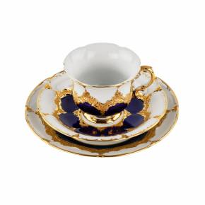 Cup with saucer and dessert plate. Meissen. 
