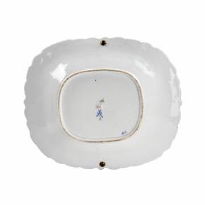 Meissen porcelain dish with metal handle. 