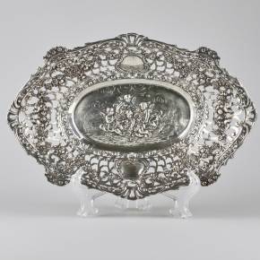 Decorative silver dish.