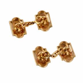 Cartier gold cufflinks with enamel and diamonds. 1920s. 