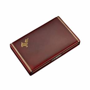 Charming Russian-made silver cigarette case made of gilded silver and garnet enamel 