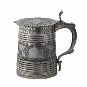 Russian silver beer mug in neo-Russian style.  