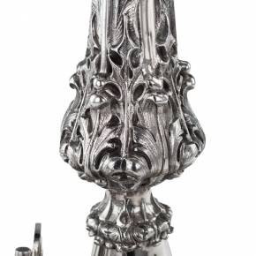 Grand vase décoratif en cristal et argent. JB&GF. Birmingham, 1874 
