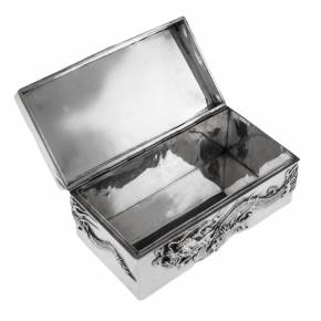 Серебряная японская коробка для сигар начала 20-го века