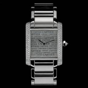 WATCH CARTIER TANK FRANCAISE, WHITE GOLD WITH DIAMONDS. 2010 