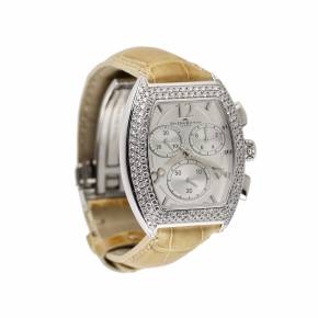 Wrist watch Van Der Bauwede Magnum XS silver, chronograph, with diamonds. 
