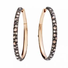 Earrings - Catene rings. 18K rose gold. Brown diamonds. Pomellato