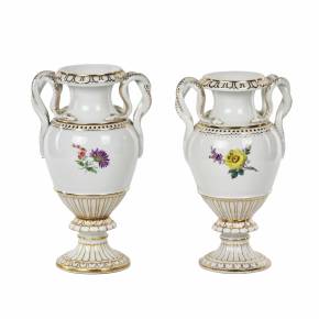 Pair of Meissen porcelain vases. 