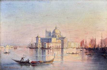 Ancient view of Venice. 