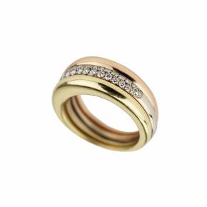 Золотое кольцо с бриллиантами Cartier в оригинальном футляре.