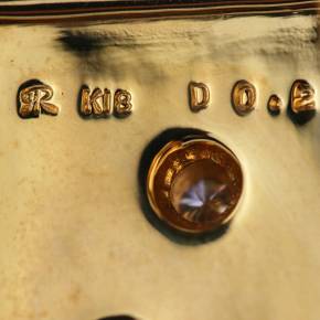 Pendentif vintage en or avec perles, diamants et émail. 