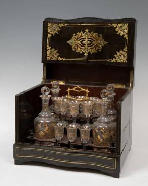 Travel bar in Boulle style Napoleon III period, 19th century.