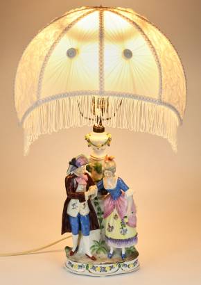 Table lamp made of porcelain. 
