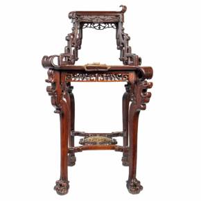 Элегантный, двухуровневый, японский стол, приписываемый Виардо, XIX век.