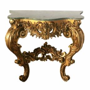 Wooden, gilded console of the 19th century. 