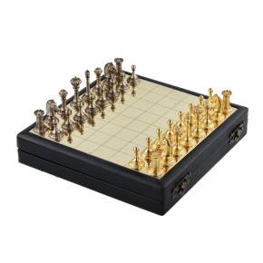 Antique chess handmade from German, gilded 800 silver. Around 1900s. 