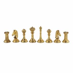 Antique chess handmade from German, gilded 800 silver. Around 1900s. 