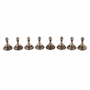 Antique chess handmade from German, gilded 800 silver. Around 1900s. 