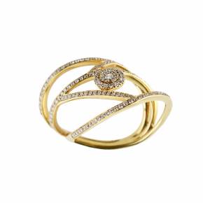 Original gold ring with diamonds. GIORGIO VISCONTI. 