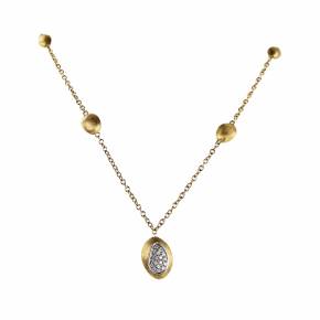 Marco Bisego. Original gold chain with pendant and diamonds. 