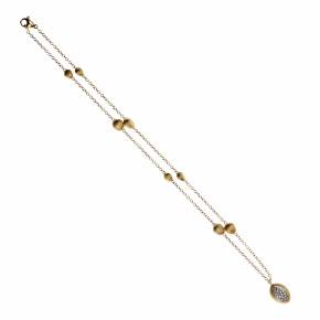 Marco Bisego. Original gold chain with pendant and diamonds. 