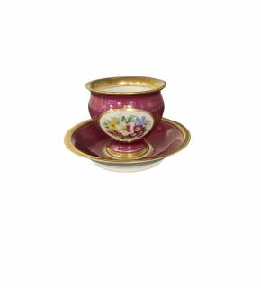 Royal Copenhagen Empire-style cup and saucer.
