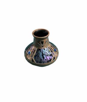 Johann Loetz Witwe glass Copper Overlay Vase, Early 20th Century, Austria.