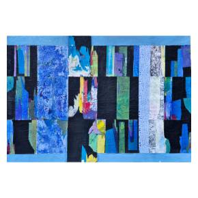 Jacques Lavigne, Sans titre, papier déchiré et acrylique sur toile, 2017
