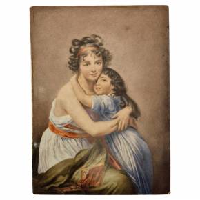 Porcelain painting of Madame Vigée Le Brun and her daughter, 19th century