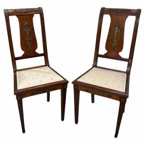 Pair of Empire Side Chairs, 19th Century